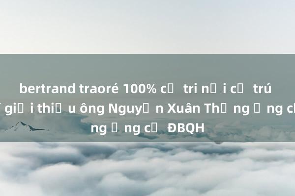 bertrand traoré 100% cử tri nơi cư trú nhất trí giới thiệu ông Nguyễn Xuân Thắng ứng cử ĐBQH